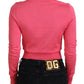 Elegant Pink Cropped Crewneck Sweater