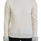 Ivory Turtleneck Wool Blend Sweater