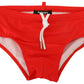 Red ICON Print Swim Briefs