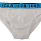 Elegant White Cotton Stretch Briefs