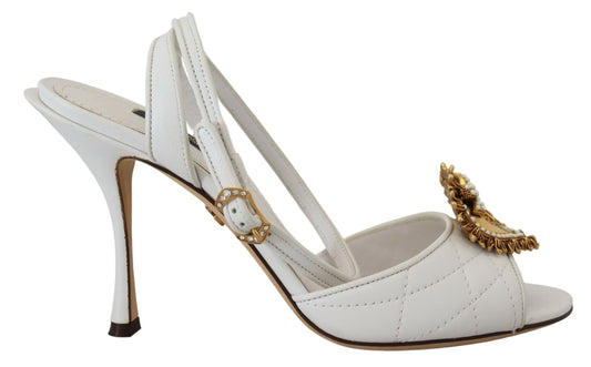 Devotion Embellished White Leather Stilettos