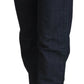 Chic Dark Blue Low Waist Straight Cut Jeans