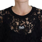 Elegant Black Floral Lace Shift Dress