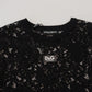 Elegant Black Floral Lace Shift Dress