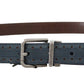 Elegant Blue Leather Men's Belt