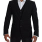 Elegant Black Martini Two-Piece Suit