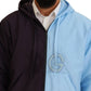 Elegant Hooded Blue Jacket - Full Zipper Closure