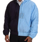 Elegant Hooded Blue Jacket - Full Zipper Closure