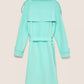 Elegant Light Blue Double-Breasted Trench Coat