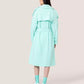 Elegant Light Blue Double-Breasted Trench Coat