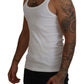 Elegant White Sleeveless Tank T-Shirt