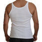 Elegant White Sleeveless Tank T-Shirt