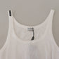 Elegant White Sleeveless Tank T-Shirt