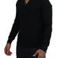 Elegant Black Cashmere Cardigan Sweater