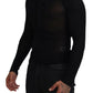 Elegant Black Cashmere Pullover Sweater