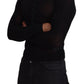 Elegant Black Cashmere Pullover Sweater