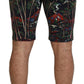 Volcano Print Casual Knee-Length Shorts