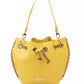 Yellow Polyurethane Women Crossbody Bag