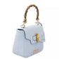 Light Blue Polyurethane Women Crossbody