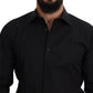 Elegant Black Formal Long Sleeve Shirt