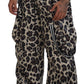 Multicolor Leopard Print Snow Pants