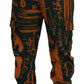 Multicolor Silk Blend Jogger Cargo Pants