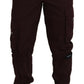 Elegant Burgundy Cotton Jogger Pants