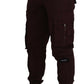 Elegant Burgundy Cotton Jogger Pants