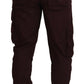 Elegant Burgundy Cotton Jogger Pants