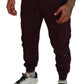 Elegant Burgundy Cotton Jogger Pants