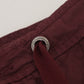 Elegant Burgundy Cotton Jogger Pants