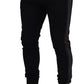 Elegant Black Jogger Pants in Luxe Wool Blend