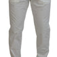 Elegant White Cotton Chino Pants