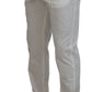 Elegant White Cotton Chino Pants