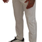 Elegant White Cotton Chino Pants