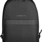 Black Polyester Men Backpack