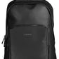 Black Polyester Men Backpack