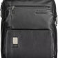 Black Leather Men Backpack