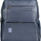 Blue Leather Men Backpack