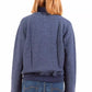 Blue Cotton Women Sweater