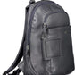 Blue Leather Men Backpack