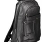 Black Leather Men Backpack