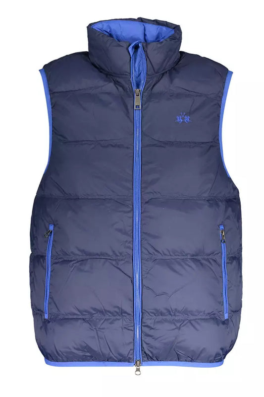 Blue Polyamide Men Jacket