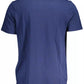 Blue Cotton Men Polo Shirt