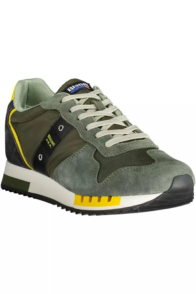 Green Leather Men Sneaker