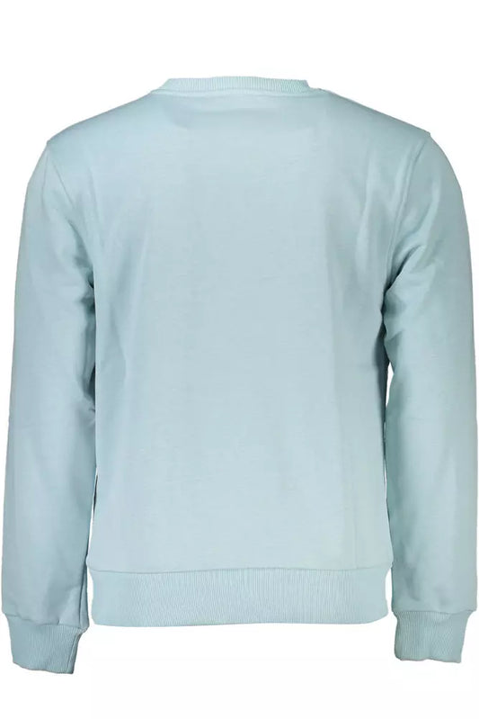 Light Blue Cotton Men Sweater