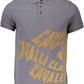 Gray Cotton Men Polo Shirt