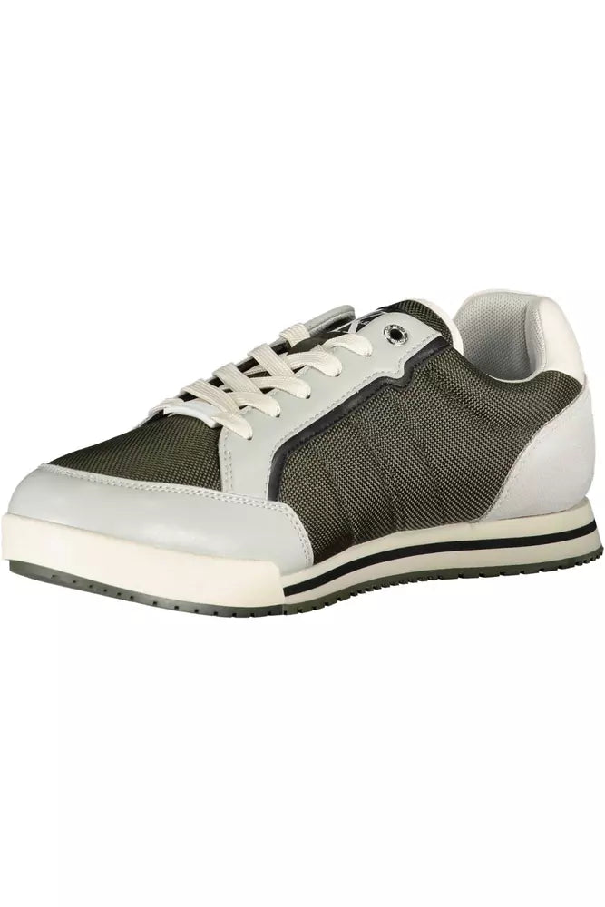 Green Polyester Men Sneaker