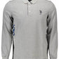 Gray Cotton Men Polo Shirt