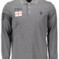 Gray Cotton Men Polo Shirt